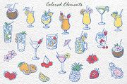 Tropical Cocktails Clipart, an Object Illustration by Watercolor dreams (Thumbnail 2 of 4)