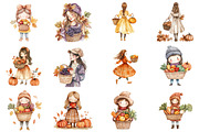 Fall Girl Autumn Woman Clip Art, an Illustration by CitraGraphics (Thumbnail 4 of 6)