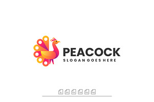 Logo Peacock Gradient Colorful Style