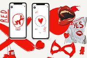 Red collage Cut out Mixed media set, an Object Graphic by 60secondsArt (Thumbnail 5 of 12)