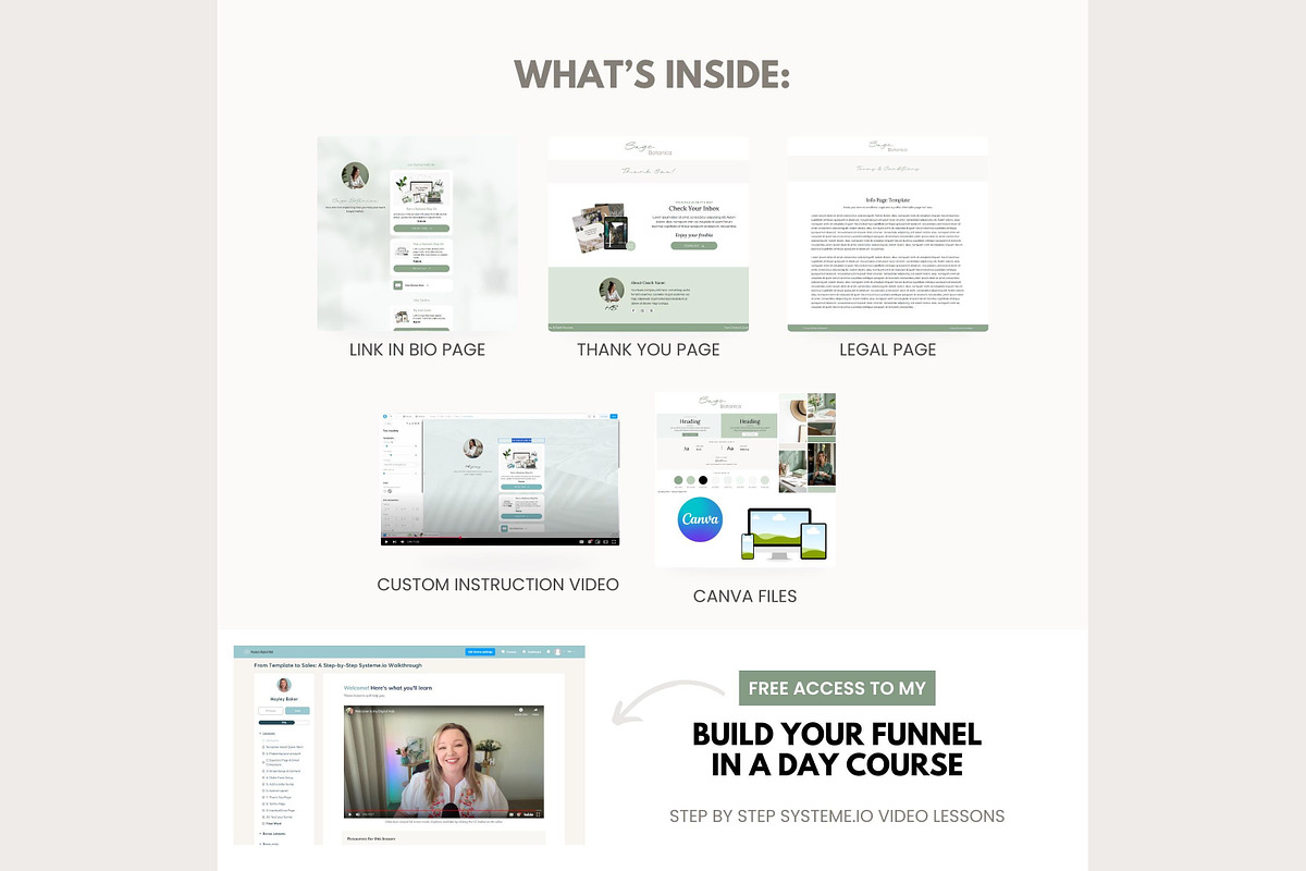 Systeme.io Sage Botanica Link in Bio, a Landing Page Template by Hayley's Digital Hub (Photo 3 of 10)