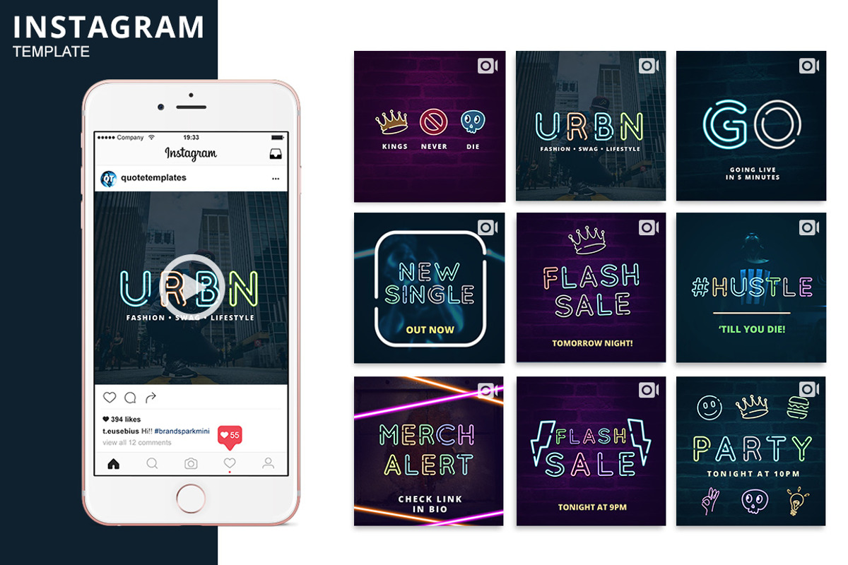 Neon Animated Template, a Social Media Template by Brandspark Mini (Photo 1 of 2)