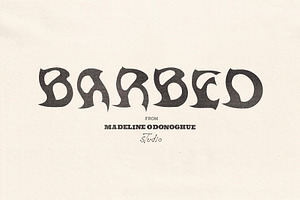 Barbed – Handmade Gothic Horror Font, a Blackletter Font by Madeline ODonoghue Design