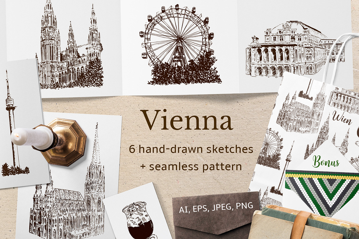 Set of Vienna sketches, an Illustration by Everilda (Photo 1 of 5)
