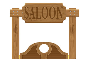 Western Set Icons Wild West Vector