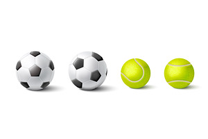 Realistic ball set - soccer and, a Sport Illustration by art PVP - market