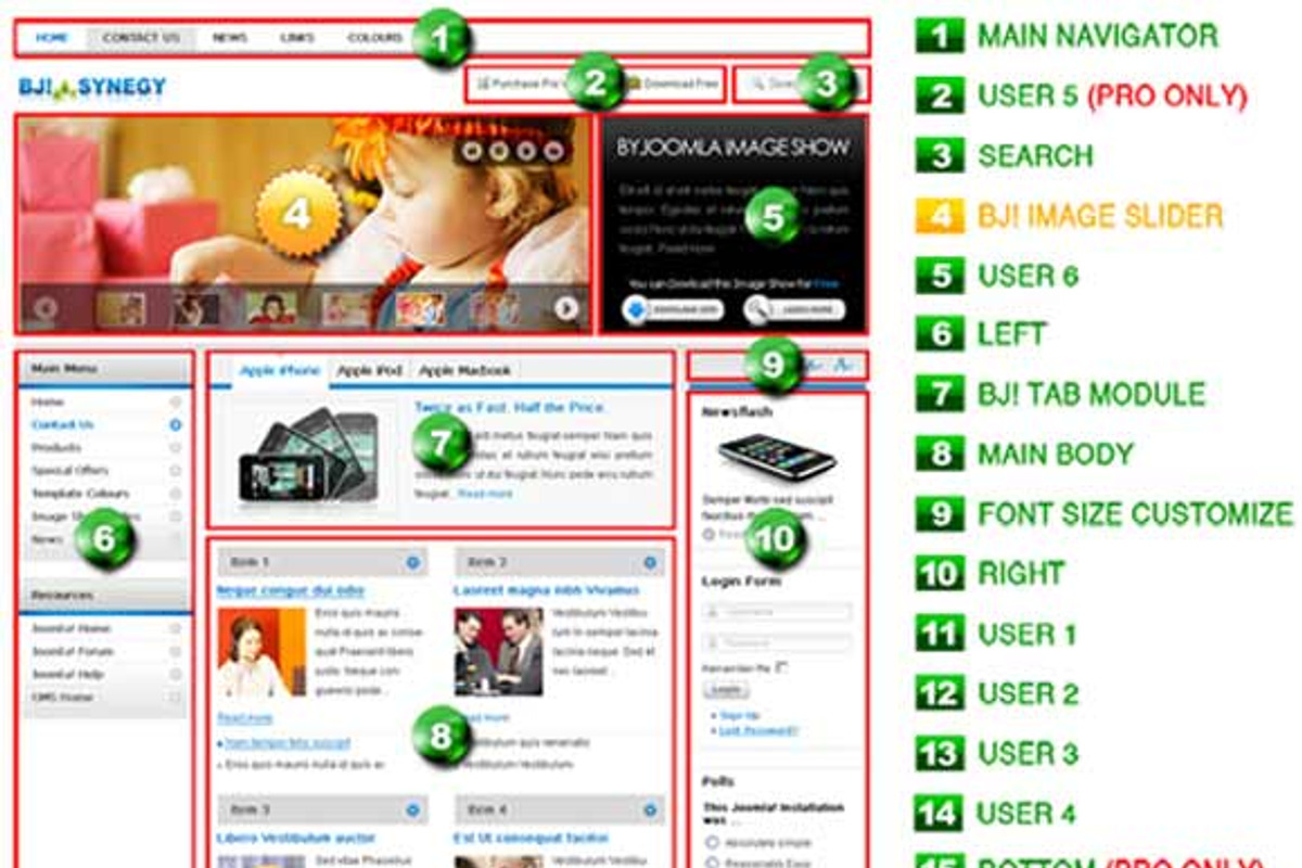 BJ Synegy Free Joomla 1.5 Templates, a Websites & App Template by Digipieces (Photo 2 of 2)