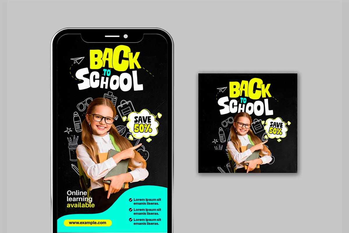Back To School Flyer & Social Media, a Templates & Theme by McLittle Stock (Photo 3 of 3)