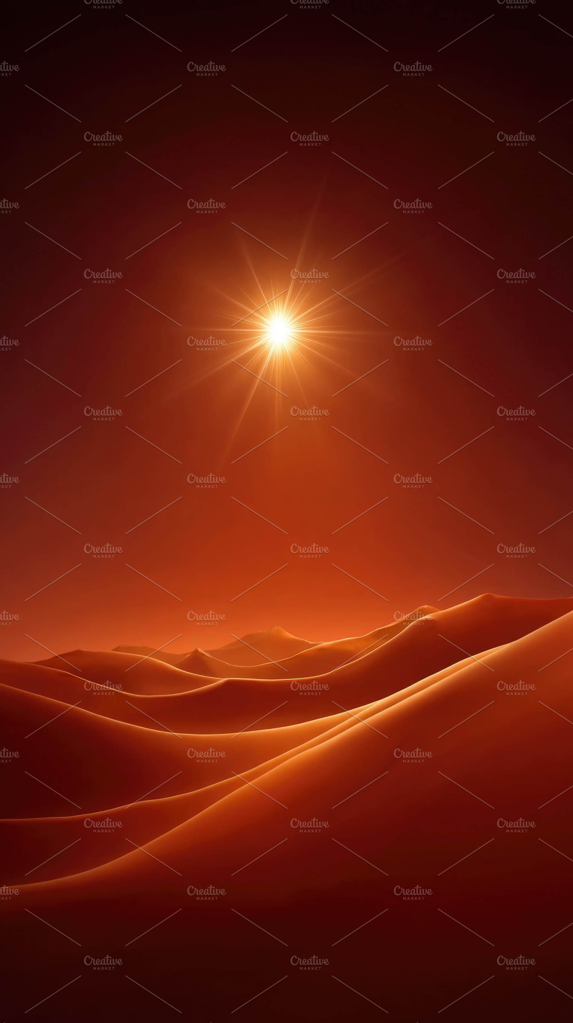 Dramatic desert dunes under blazing sun with orange sky and vert, a Beauty & Fashion Photo by José Manuel Gelpi