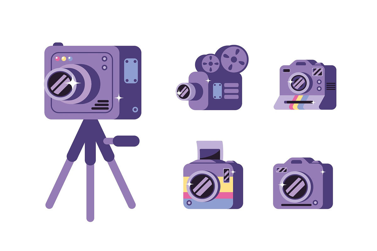 Photography Camera Illustration Set preview 5