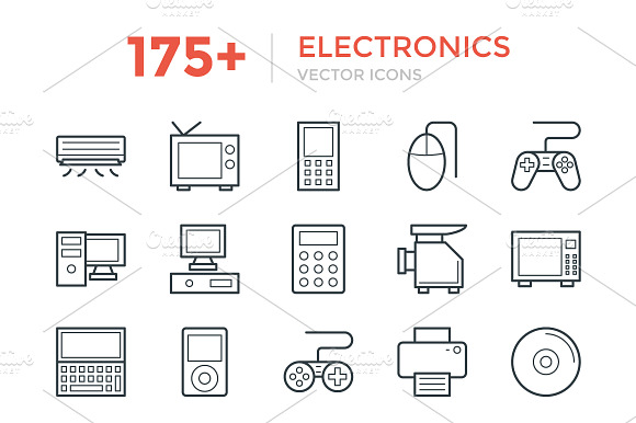 175 Electronics Vector Icons