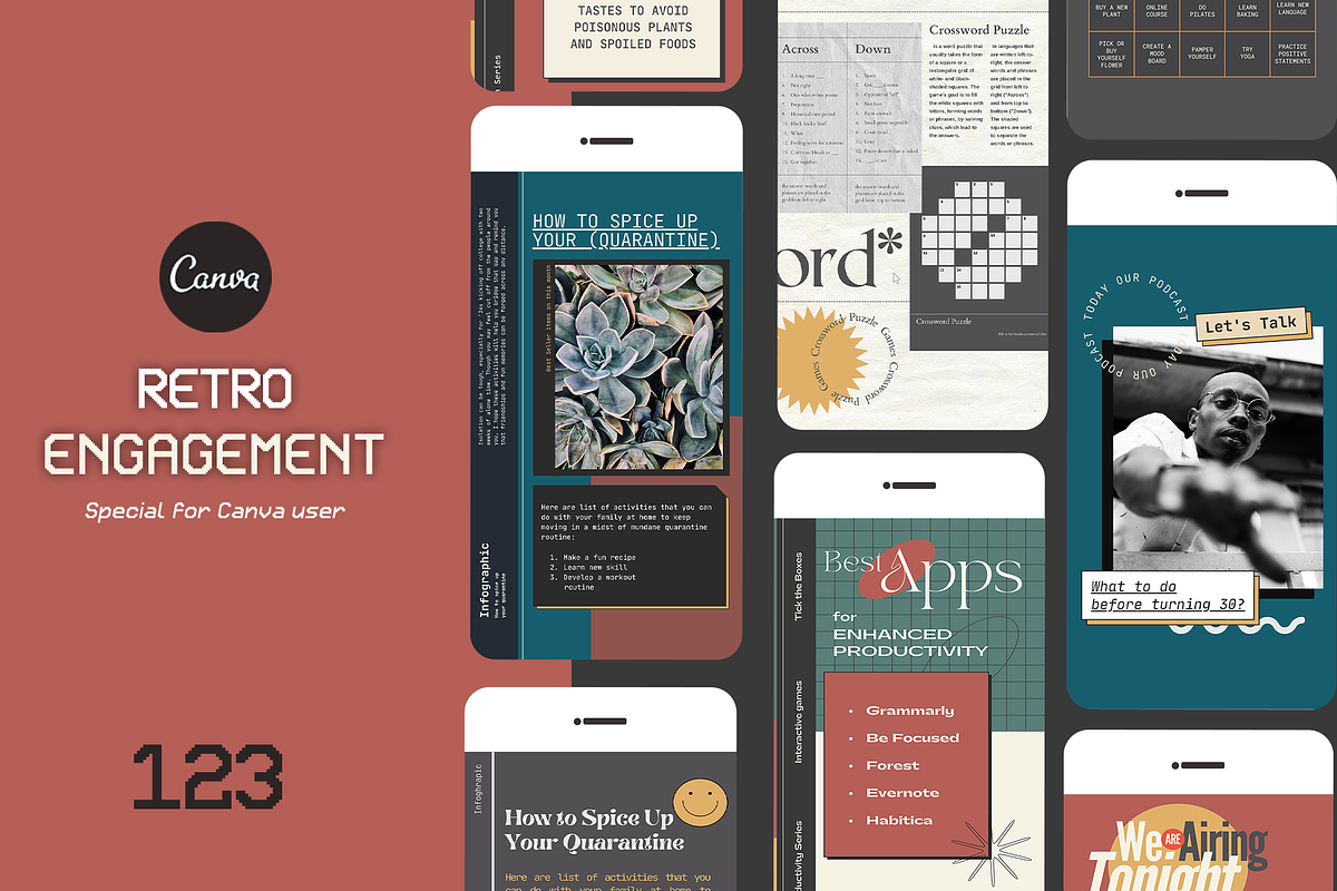 Instagram Engagement Retro CANVA, a Social Media Template by Analogi Studio (Photo 19 of 24)