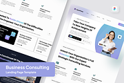 Business Consulting Landing Page, a Landing Page Template by SquidPixey (Thumbnail 1 of 5)