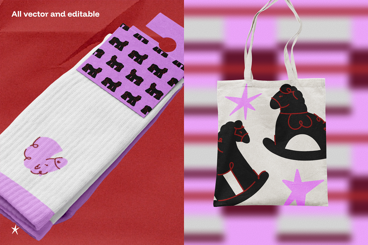 Aesthetic Horses Vector Set, an Object Graphic by My.Ordinarty (Photo 7 of 8)