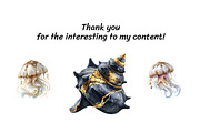 Dark Siren Gothic Mermaid Bundle, a Decorative Illustration by InkyQueenArt (Thumbnail 9 of 9)