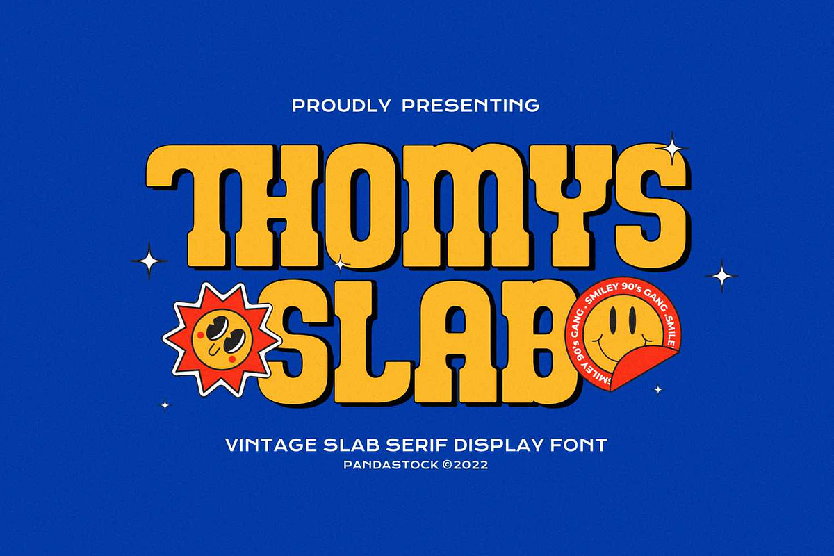Thomys Slab | Vintage Slab Serif, a Serif Font by Imoodev (Photo 1 of 5)