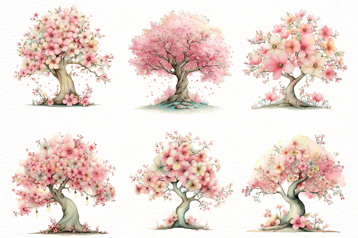 Whimsical Blossom Tree clipart, an Illustration by Designworld (Photo 5 of 8)