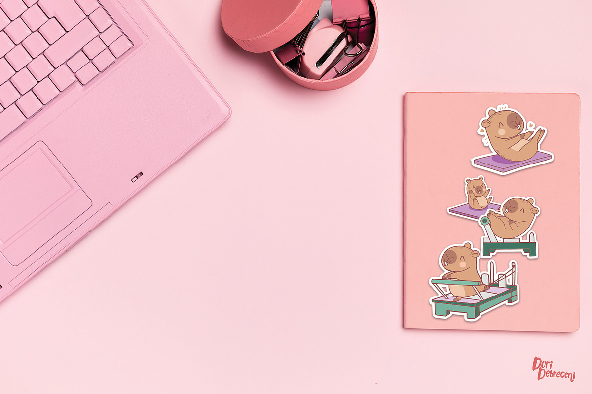 Capybara Pilates Princess Stickers, a Graphic by Dori Debreceni draws (Photo 7 of 8)