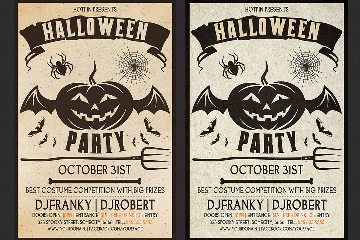 Vintage Halloween Party Flyer, a Flyer Template by Hotpin