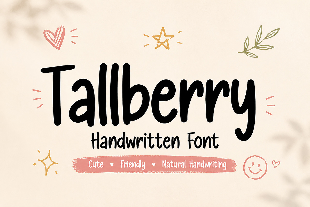 Tallberry Handwritten, a Handwritten Font by Wow Magic (Photo 1 of 3)