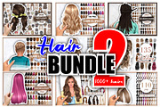 Large bundle with hair 1000+, a Person Illustration by Elenbushe (Thumbnail 1 of 14)