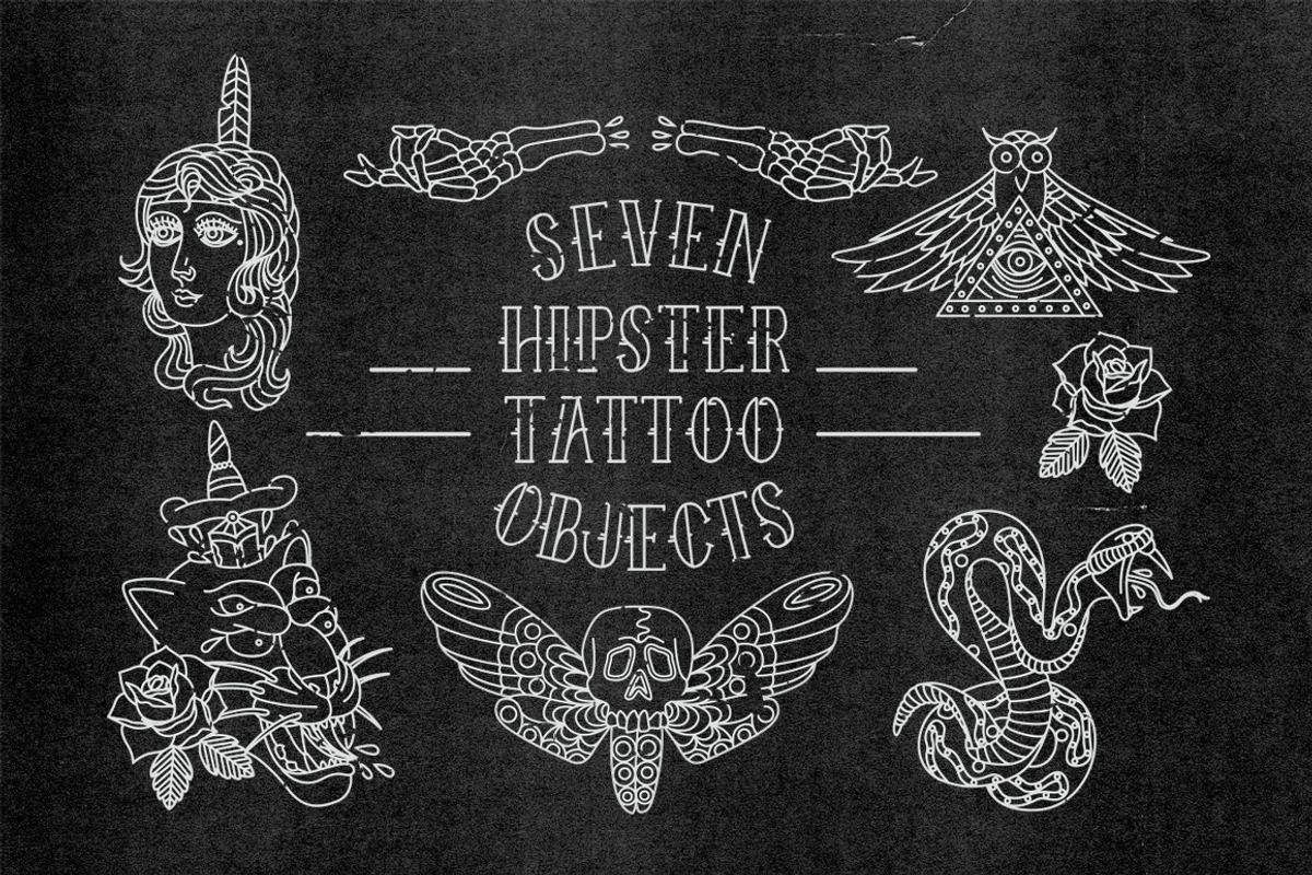 Vector Hipster Tattoos