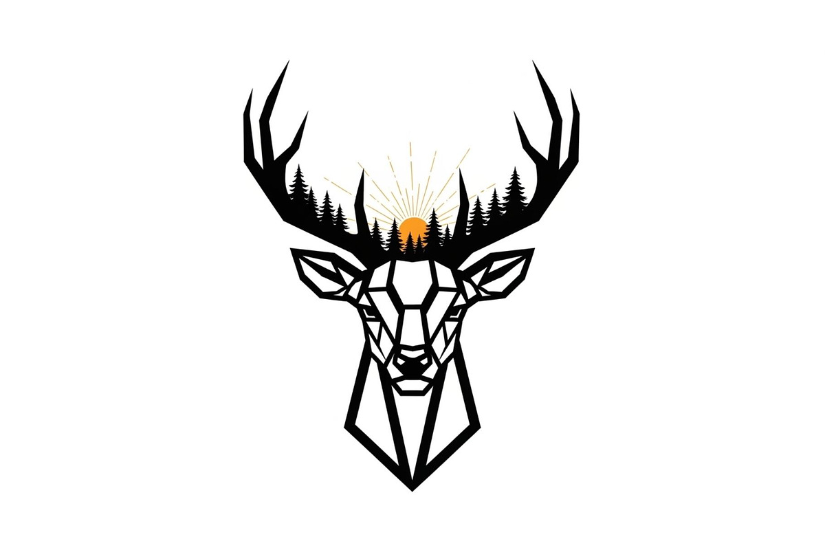 Artistic Geometric Deer Head Bundle, an Illustration by yasushie (Photo 7 of 31)