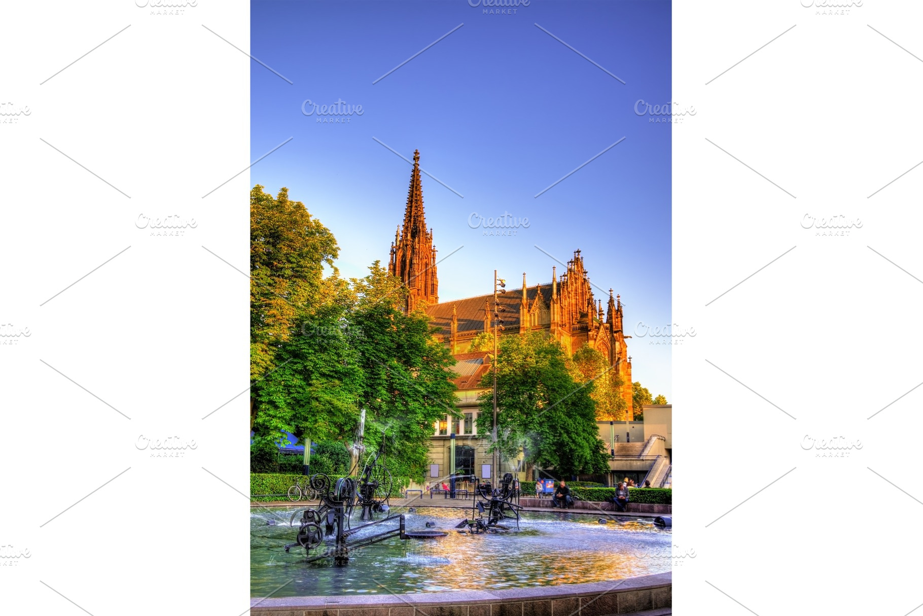 View of the elisabethenkirche in basel stock photo containing basel and, an Architecture Photo by Leonid Andronov