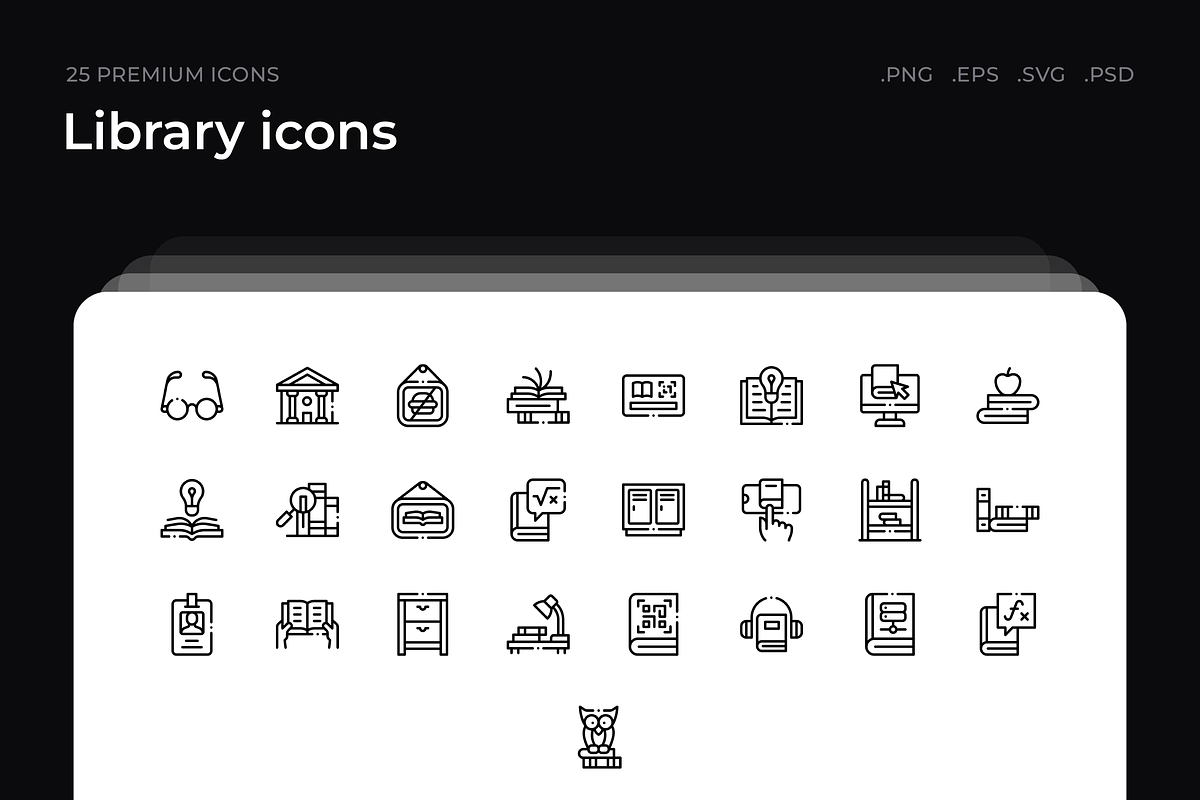Library icons, an Outline Icon by Wencory (Photo 1 of 3)