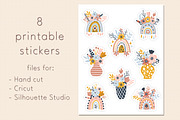 Boho Rainbows Stickers, a Graphic by rinaletters (Thumbnail 2 of 5)