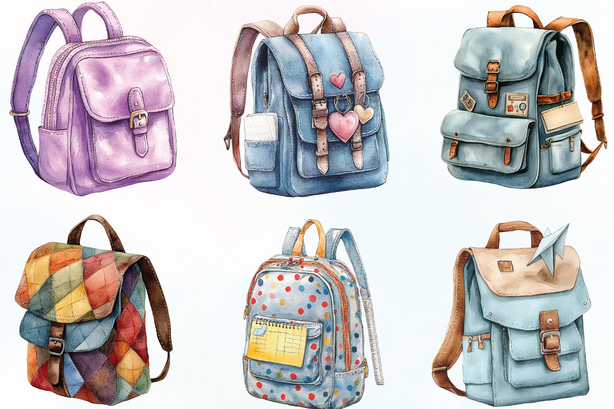 Back To School Backpack Clipart, an Illustration by CraftArtStudio (Photo 2 of 6)