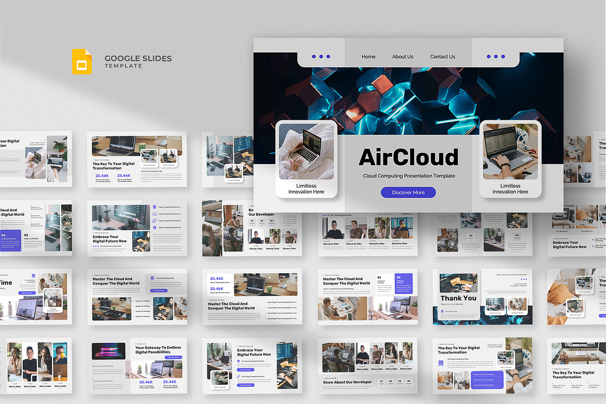 Cloud Computing Google Slides, a Presentation Template by fluffstudio (Photo 1 of 4)