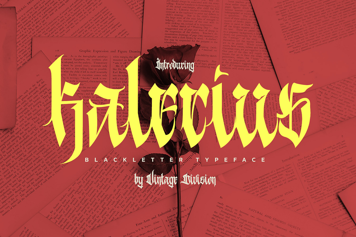 Kalecius, a Blackletter Font by Vintage Division (Photo 1 of 10)