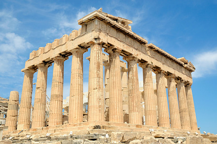 Parthenon containing acropolis, ancient, and art