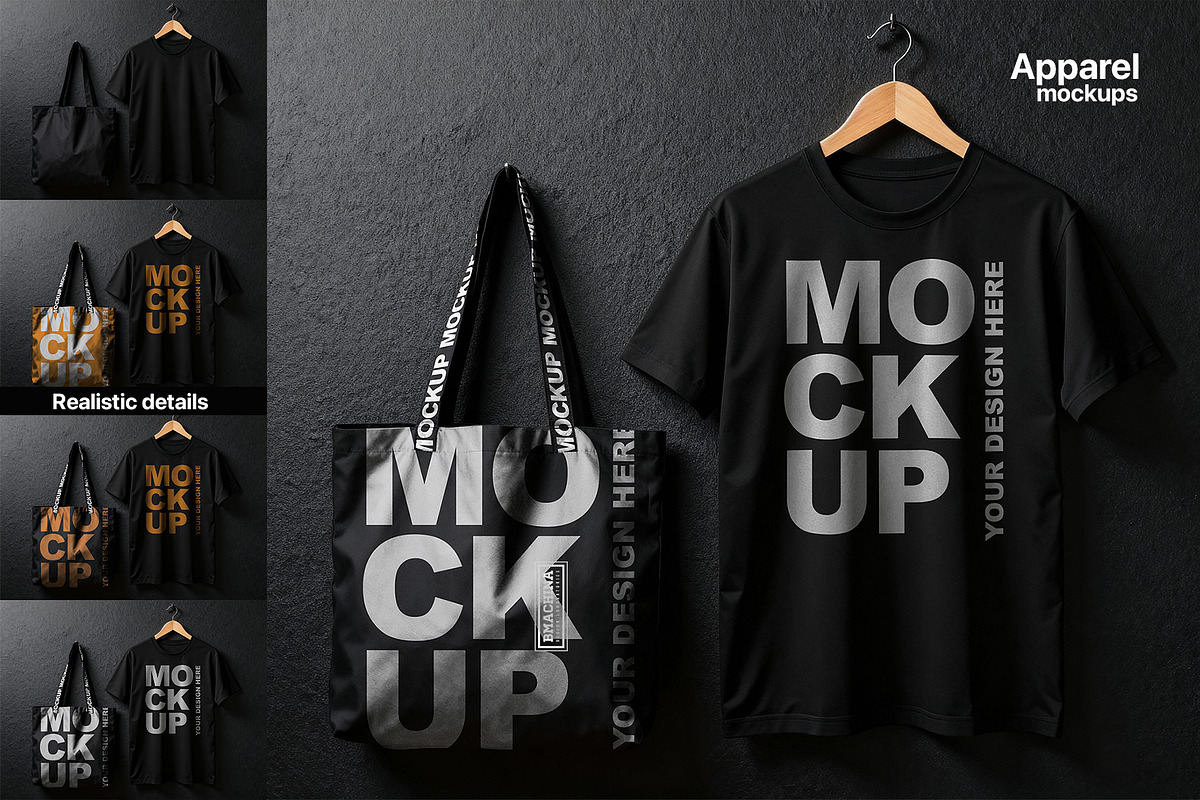 T-Shirt & Tote Bag Mockups Vol. 2, a Shirt Mockup by BMACHINA Labs. (Photo 6 of 6)