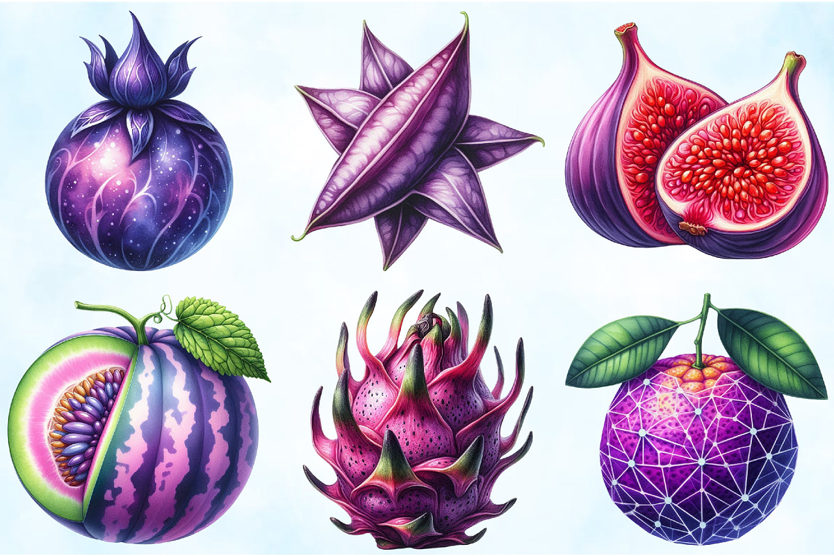 Watercolor Purple Fruit Clipart, an Illustration by Craft Nest (Photo 4 of 5)