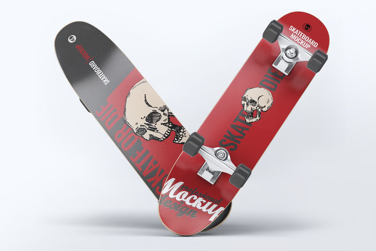 Skateboard Mock-Up, a Product Mockup by Se٧enStudio (Photo 2 of 8)