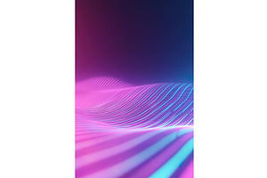 Abstract neon waves in a dark space, an Illustration by Lermont51