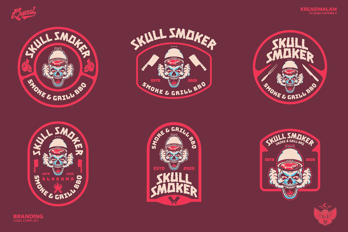 Skull Smoker Logo Template, a Branding & Logo Template by Kreasi Malam (Photo 5 of 11)