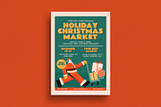 Retro Green Christmas Market Flyer, a Flyer Template by Guuver (Thumbnail 1 of 3)