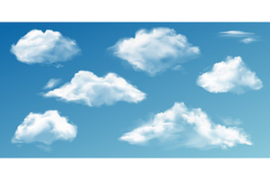 White clouds. Realistic 3d semi, an Illustration by Frogella