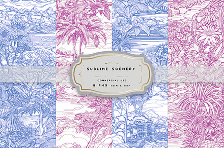 SUBLIME SCENERY. Seamless Bundle