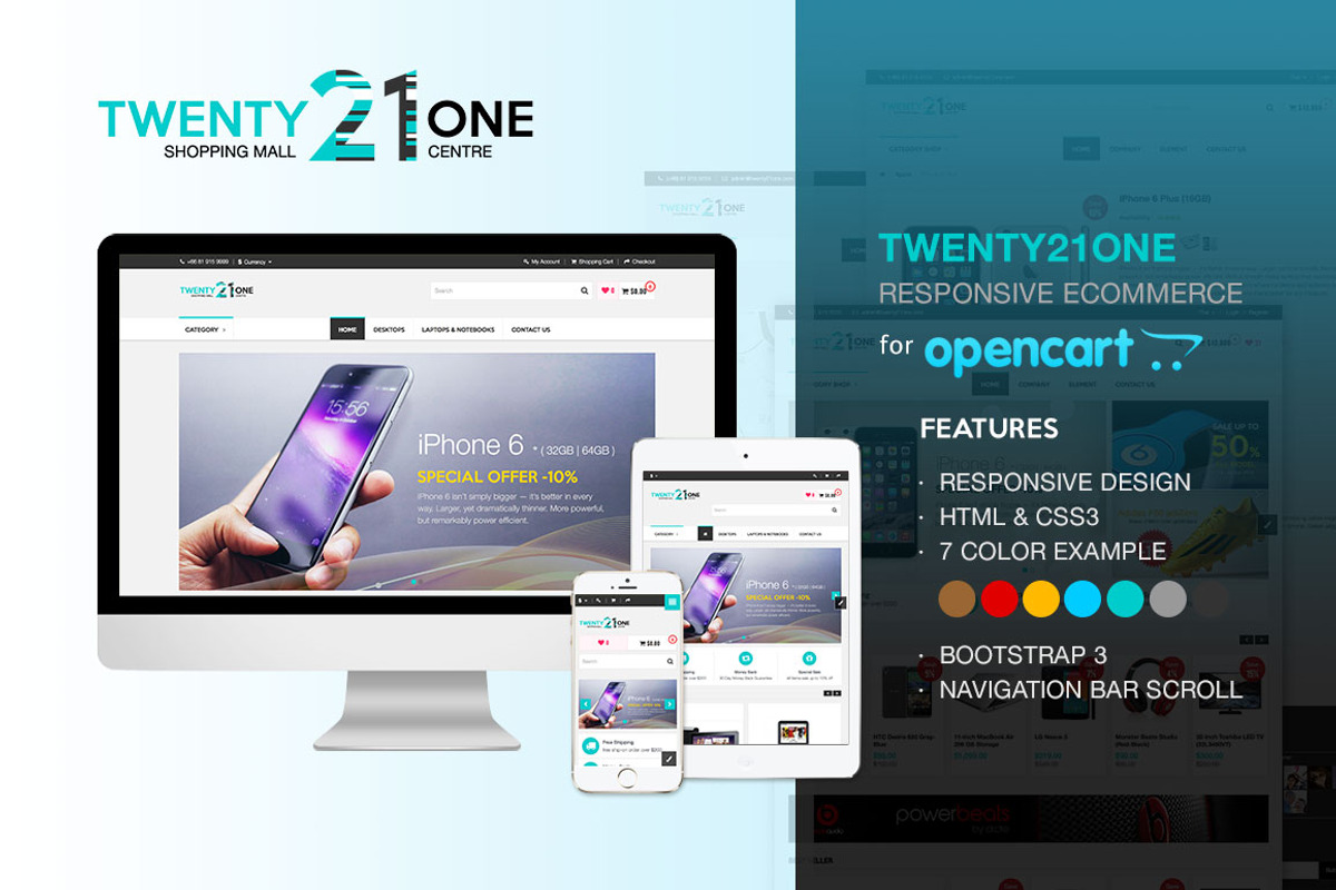 Twenty21One - OpenCart, a Websites & App Template by Ake Design