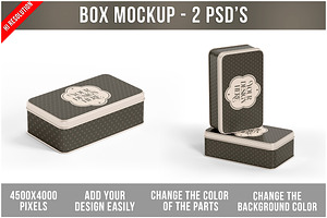 Rectangular Metal Box Mockup PSD