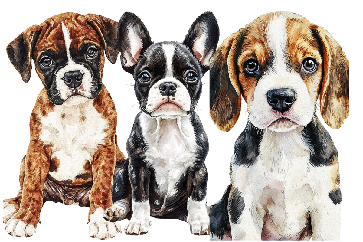Watercolor Puppies Clipart, an Animal Illustration by PrintHaven Designs (Photo 7 of 10)