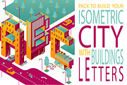 ISOMETRIC CITYwithBUILDINGS LETTERS, an Object Graphic by tur-illustration (Thumbnail 1 of 4)