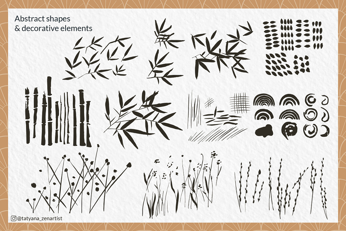 Abstract and linear Japanese clipart, an Object Graphic by Tatyana_Zenartist (Photo 4 of 12)