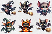 Quirky Halloween Bats Clipart, an Animal Illustration by Rose Art (Thumbnail 2 of 4)