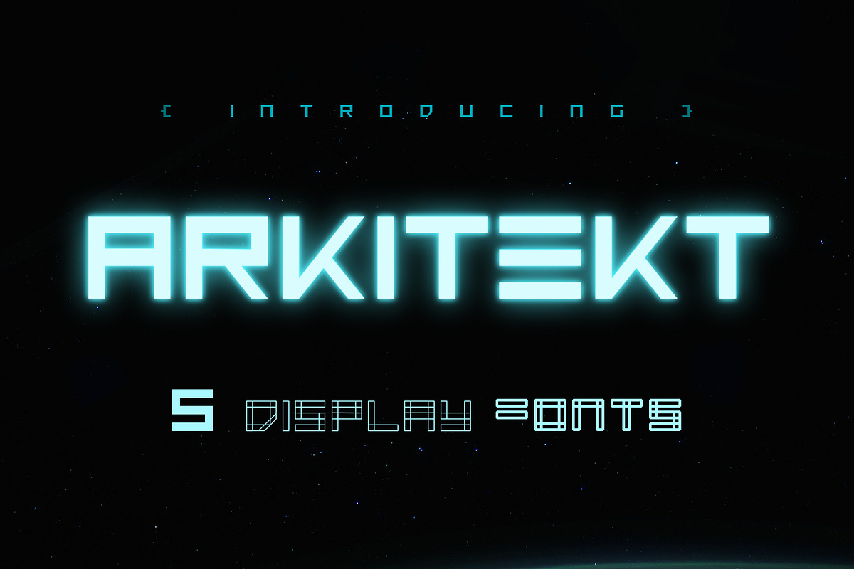 Arkitekt typeface, five fonts