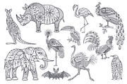Unusual animals set, an Object Graphic by MarinaVorontsova (Thumbnail 3 of 6)
